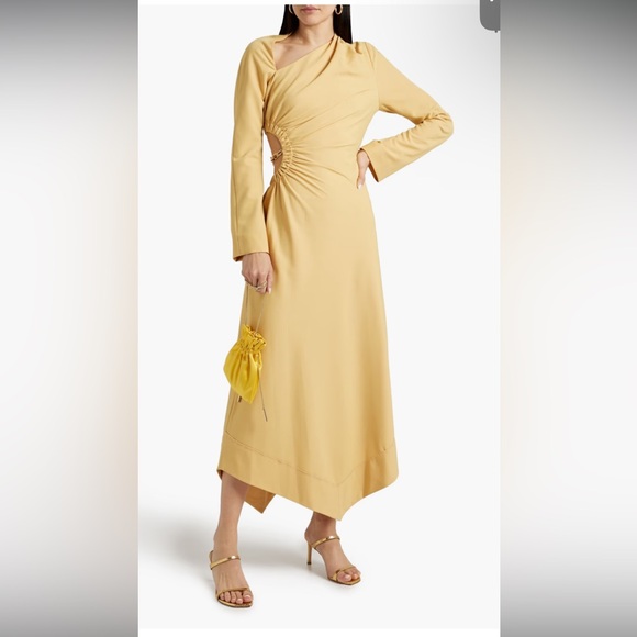 Jonathan Simkhai Mabel Chain-Detailed Cutout Crepe Midi Dress - Picture 6 of 7